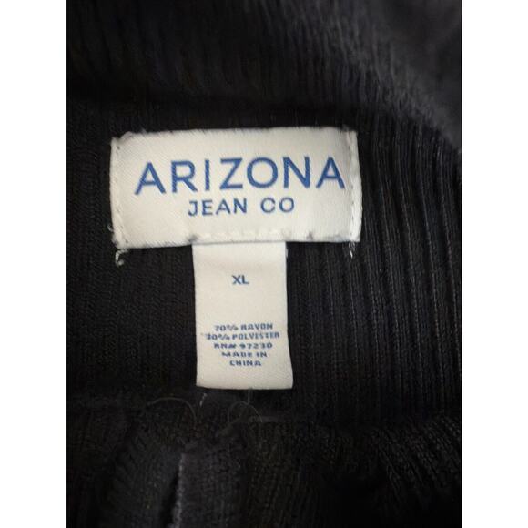 Arizona Jean Co Size XL Mock Neck Striped 1/4 Zip Sweater Dress Black Yellow - Picture 5 of 8